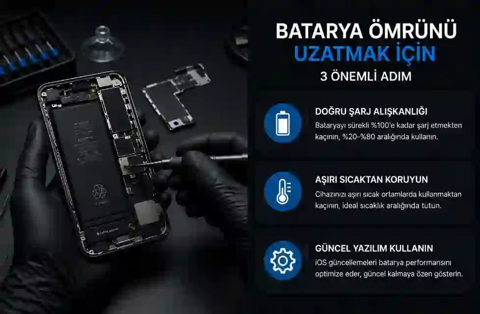 iPhone batarya değişimi sonrası batarya ömrünü uzatmak