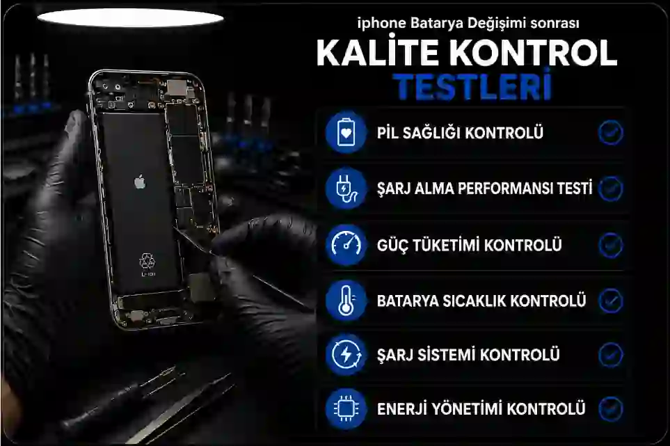 iPhone batarya değişimi sonrası kontroller